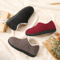 Women’S Cozy Faux Sherpa Fleece Slippers with Drawstring, Memory Foam Closed Back House Shoes with Nonslip Rubber Sole for Indoor and Outdoor