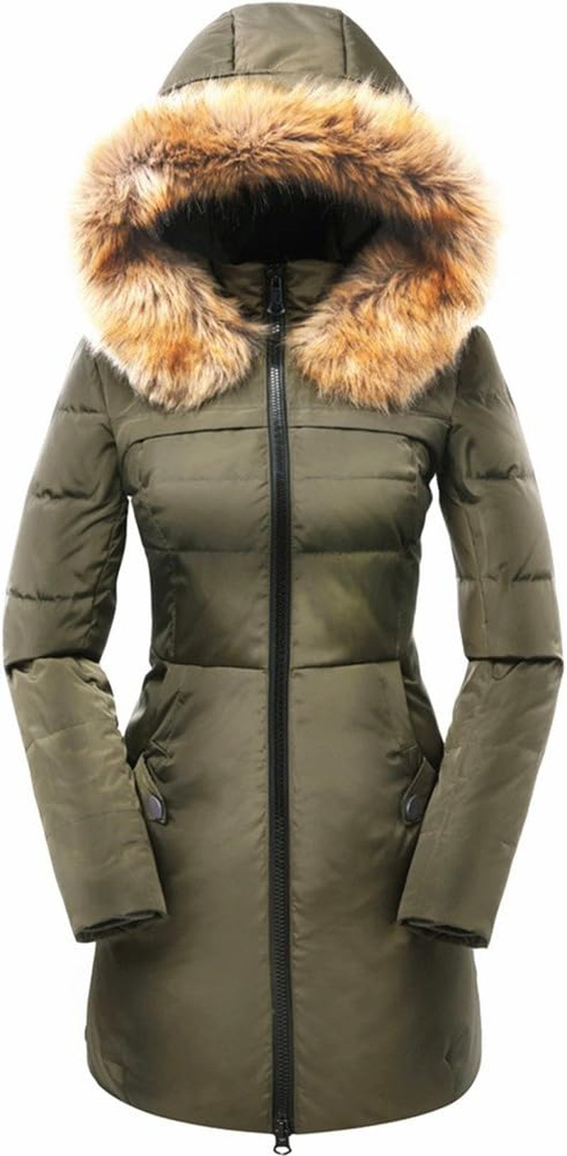 Valuker Women'S Hooded Thickened Long down Jacket Winter down Parka Puffer Jacket