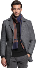 Men'S Winter Cashmere Feel Australian Wool Soft Warm Knitted Scarf