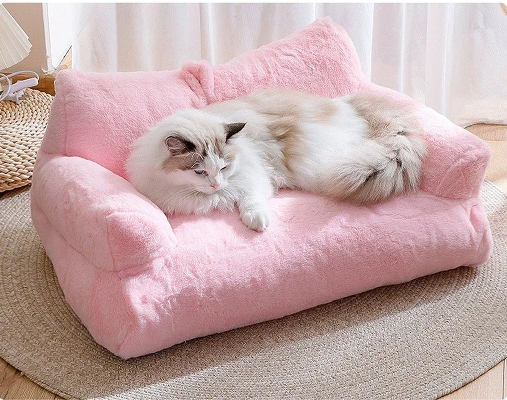 Winter Cat House Plush Dog Sofa Beds Washable Warm Pet Dog Nest Cat Beds Thicken Comfortable Cat Cushion Dog Sleep Cat Furniture