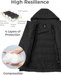 Men'S Thicken Puffer Jacket Insulated Water-Resistant Warm Winter Coat with Hood