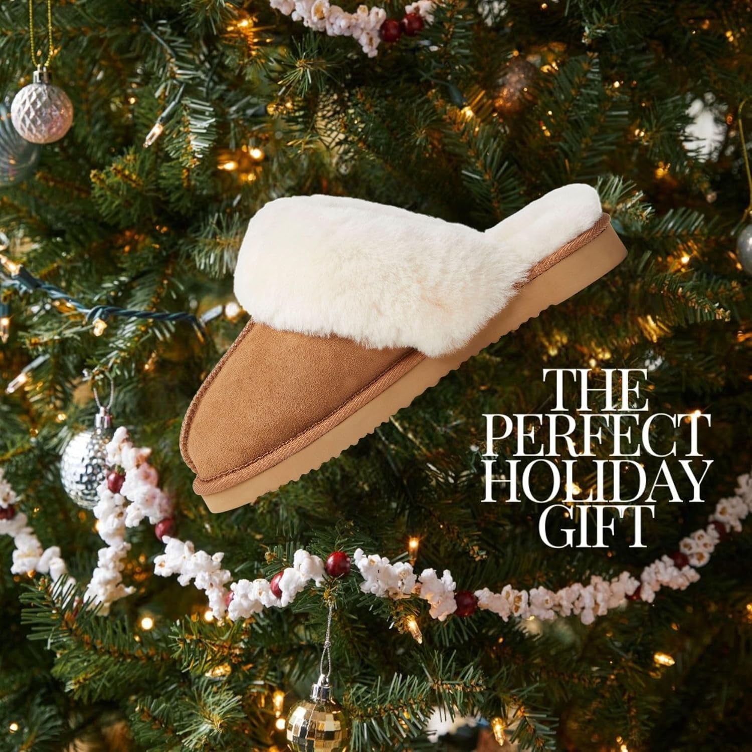 Women'S Fireside Sydney Shearling Fur Indoor/Outdoor Scuff Slipper with Wide Widths