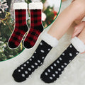 Sock Slippers for Women - 2 Pack Non Slip Socks - Fuzzy Socks Warm Socks with Grippers Sherpa Fleece Lined Thermal