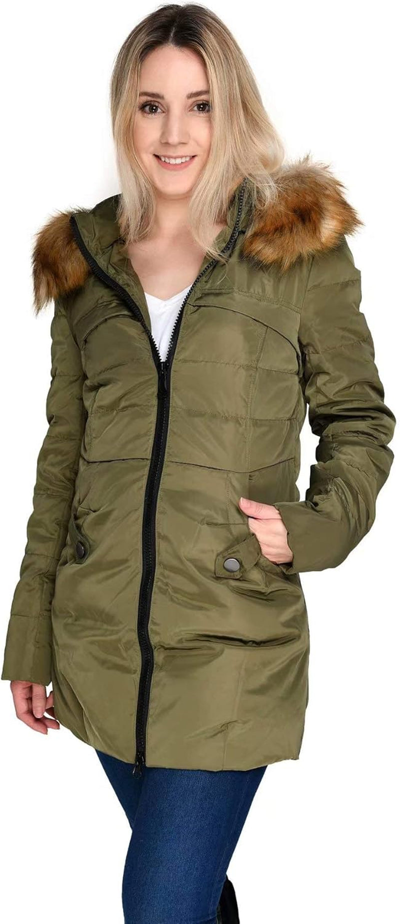 Valuker Women'S Hooded Thickened Long down Jacket Winter down Parka Puffer Jacket