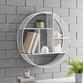 White Brody Wall Shelf, round 3 Tier Wall Mounted Floating Shelf for Bathroom, Bedroom, Living Room Decor, Metal, Industrial, 27.5 Inches