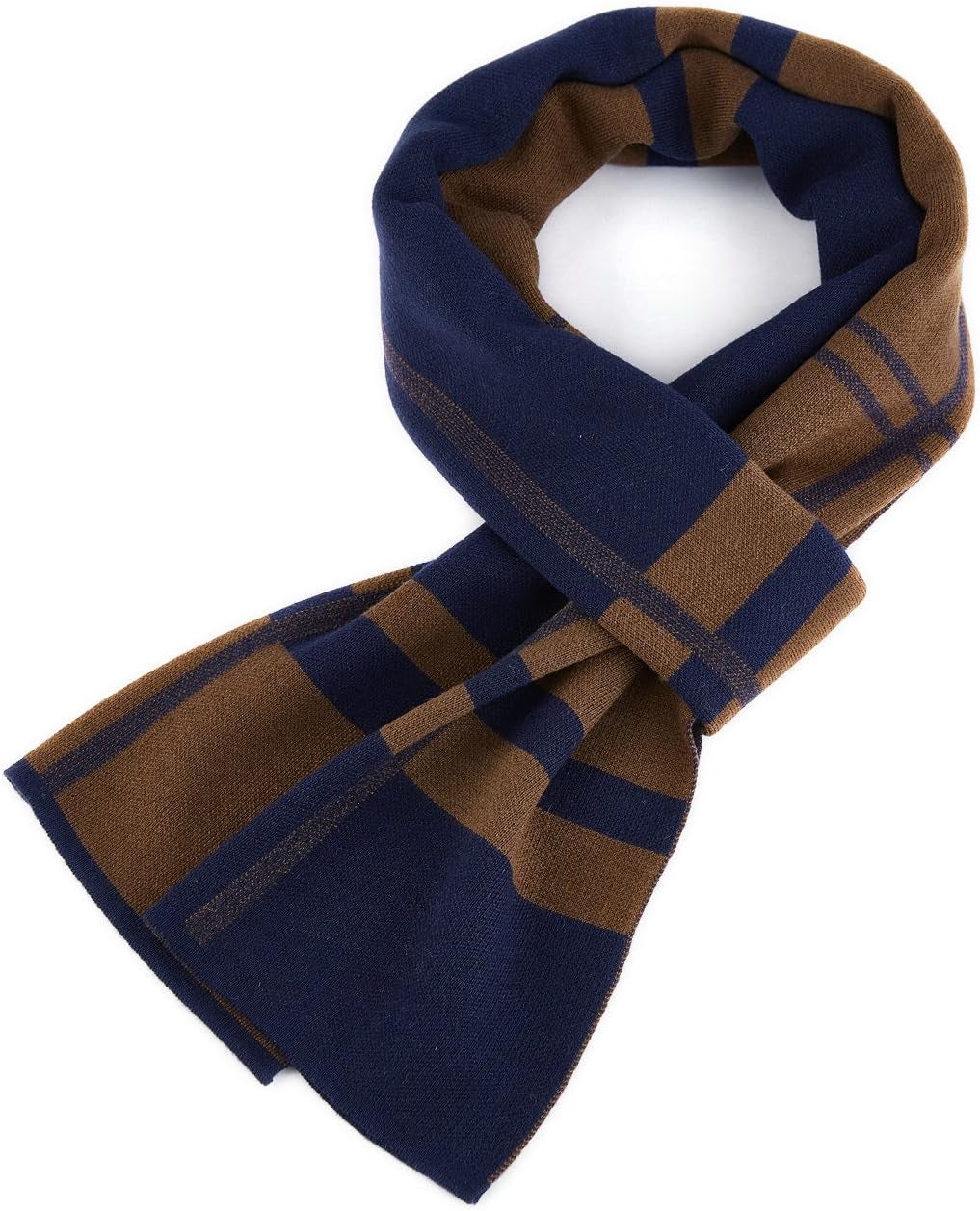 Men'S Winter Cashmere Feel Australian Wool Soft Warm Knitted Scarf