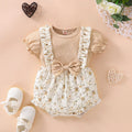 Rompers for Babies Girl Floral Romper Clothes Bowknot Printed Bodysuitt Baby Infant -18M Girls Short 9 Month Girl Clothes