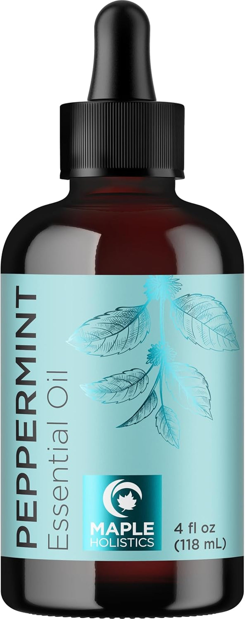 Peppermint Essential Oil for Diffuser Aromatherapy - 100% Pure Peppermint Oil for Hair Skin and Nails plus Undiluted Refreshing Aromatherapy Essential Oil for Diffusers Baths and Topical Uses 4Oz