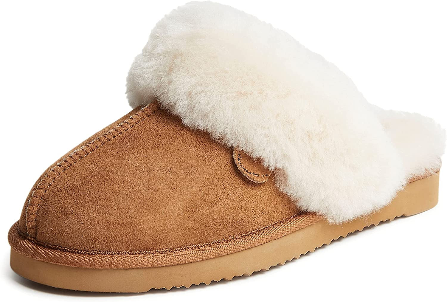 Women'S Fireside Sydney Shearling Fur Indoor/Outdoor Scuff Slipper with Wide Widths