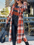 Women'S Flannel Plaid Shacket Fall Oversized Long Button down Shirt Jacket Shackets